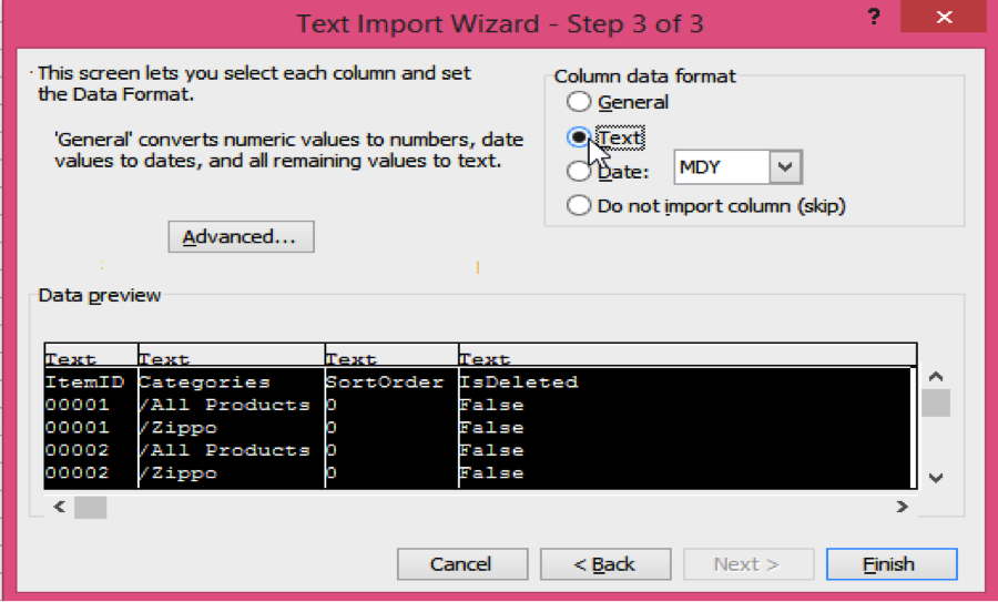 mac excel text import wizard not opening